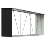 Best seller abri de stockage  bois acier galvanis - 330x84x152cm anthracite - accessoire range - bches ...