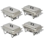 Best seller ensemble de chauffe - plats - lot de 4 - acier inoxydable - appareils de maintien au chaud ...
