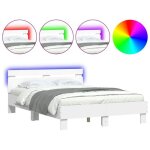 Bestlit adulte / sommier � lattes blanc cadre de lit avec led - sans matelas - blanc 120 x 190 cm nov689577 ...