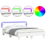 Bestlit adulte / sommier  lattes blanc cadre de lit avec led - sans matelas - blanc 140 x 190 cm nov618950 ...
