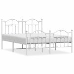 Bestlit adulte / sommier  lattes blanc cadre de lit mtal - sans matelas - et pied de lit blanc 140 ...