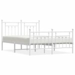 Bestlit adulte / sommier  lattes blanc cadre de lit mtal - sans matelas - et pied de lit blanc 140 ...