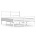 Bestlit adulte / sommier  lattes blanc cadre de lit mtal - sans matelas - et pied de lit blanc 140 ...