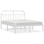 Bestlit adulte / sommier � lattes blanc cadre de lit m�tal - sans matelas - et t�te de lit blanc 140 ...