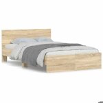 Bestlit adulte / sommier � lattes brun cadre de lit - sans matelas - ch�ne sonoma 120 x 200 cm nov273819 ...