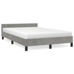 Bestlit adulte / sommier � lattes gris cadre de lit - sans matelas - gris clair 120 x 190 cm velours ...