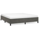 Bestlit adulte / sommier � lattes gris cadre de lit - sans matelas - gris fonc� 180 x 200 cm velours ...