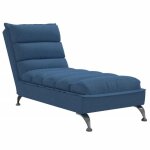 Bestm�ridienne chaise longue - contemporainchaise de canap� avec coussins bleu tissu - l133. 5 x p56 ...