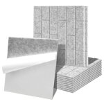 Bettizia 12 stuks panneaux acoustiques carreaux carr�s auto - adh�sif haute densit� de polyester gris ...