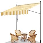 Bettizia auvent manuel pour balcon hauteur r�glable store banne terrasse 250cm jaune blanc