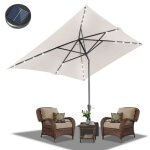 Bettizia parasol balcon parasol rectangulaire basculant r�glable en hauteur par manivelle 210 x 140 cmbeige ...