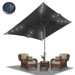 Bettizia parasol balcon parasol rectangulaire basculant r�glable en hauteur par manivelle 210 x 140 cmgris ...