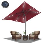 Bettizia parasol balcon parasol rectangulaire basculant r�glable en hauteur par manivelle 210 x 140 cmrouge ...