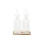 Set dhuile et vinaigrier - dkd home decor - s3041778 - acacia - verre borosilicat - 250 ml