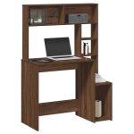 Bewi�bureau secr�tairetable d�criture - bureau informatique et �tag�res ch�ne marron 100x45x140 cm - ...