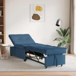 Bewi�canap� - lit / sofa bed - 2 personnes - clic - clac bleu 194 x 67 x 37 cm tissu &fr38463