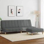 Bewi®canapé - lit / sofa bed - 2 personnes - clic - clac à 2 places avec repose - pied gris foncé tissu ... Bewi®canapé - lit / sofa bed - 2 personnes - clic - clac à 2 places avec repose - pied gris foncé tissu ...