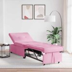 Bewicanap - lit / sofa bed - 2 personnes - clic - clac rose 194 x 67 x 37 cm tissu &fr12728