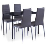 Bewimobilier de salle  manger - table de cuisine et chaises - pour restaurant / famille - 5 pcs gris ...