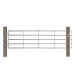 Bewi�portillon � 5 barres acier (115 - 300)x90cm argent� - porte de jardin / portail &fr832397
