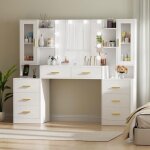 Bewishome grande coiffeuse avec miroir led 2 prises et ports usb 8 tiroirs de rangement adultes et enfants ... Bewishome grande coiffeuse avec miroir led 2 prises et ports usb 8 tiroirs de rangement adultes et enfants ...