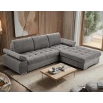 Bianca - canap� dangle droit 4 places convertible avec coffre en tissu textur� - gris