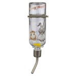 Biberon en verre honey & hopper. 250 ml. pour rongeur. chinchillas lapins. - animallparadise