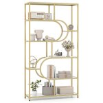 Biblioth�que 175 cm � 8 niveaux costway design en u �tag�res ouvertes de rangement en m�tal pour salon ...