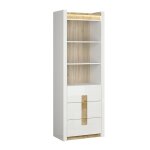Biblioth�que 3 tiroirs petits - meubles - helios - 72 x 42 x 202cm - blanc et bois