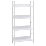Meilleures bibliothque  4 niveaux blanc 60x276x1245cm bois ingnieriemeuble de rangement pour livres ...
