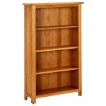 Bibliothèque à 4 niveaux - meuble de rangement avec 4 étagères 70x22x110 cm bois de chêne massif Bibliothèque à 4 niveaux - meuble de rangement avec 4 étagères 70x22x110 cm bois de chêne massif