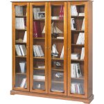 Bibliothque - louis philippe - 4 portes vitres - merisier - 18 niches - 158. 8 cm x 182. 2 cm