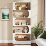 Bibliothèque à 5 niveaux 80 x30 x 180 cm Étagères de rangement grande bibliothèque cubique ouverte blanc ... Bibliothèque à 5 niveaux 80 x30 x 180 cm Étagères de rangement grande bibliothèque cubique ouverte blanc ...