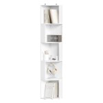 Bibliothque dangle woltu - meuble tagre avec 5 casiers ouverts - blanc w0att0910