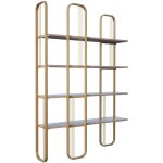 Biblioth�que baroque - sierra - 124 x 182 x 26 cm - glam jaune