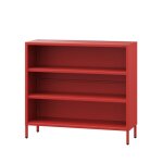 Bibliothque basse luca 1000 x 900 x 350 mm modern: rouge
