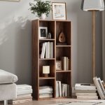 Bibliothque basse style industriel - 7 niches ouvertes - meuble de rangement - 50x24x106 cm - aspect ...