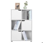 Bibliotheque blanche bois rangement etagères + portes salon chambre Bibliotheque blanche bois rangement etagères + portes salon chambre