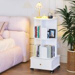 Biblioth�que en bois - mipan - bibliotheque avec roulette + 1 tiroirs - �tag�re de rangement - pour �tudesalon ...