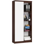 Bibliothque de bureau akord r80 weng 80 cm 1 porte faade blanche 8 tagres 80x35x180 cm