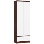 Bibliothque de bureau armoire akord r60 weng 60 cm 2 portes 1 tiroir faade blanche 4 tagres 60x35x180 ...
