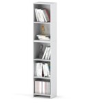 Bibliothque de bureau blanche 40 cm 5 tagres colonne sur pied pour jouets salon