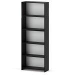 Bibliothque de bureau noire 70 cm 5 tagres classeurs jouets loft