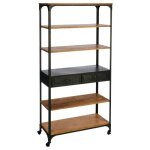 Bibliothque cierna sapin et mtal 93x198cm - atmosphera createur dinterieur