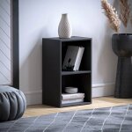 Biblioth�que compacte vida designs noire 2 �tag�res 54 x 32 x 24 cm - mdf