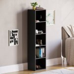 Biblioth�que cubique oxford 5 niveaux noire - �tag�re modulable 132x32x24 cm pour salon ou bureau