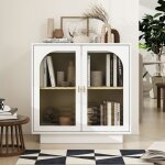 Bibliothque  double porte avec lments en arc longueur 80 cm blanche - hauss spole