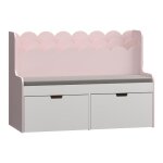 Bibliothque enfant avec banc vestnes 100 x 45 x 70 cm rose blanc