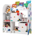 Biblioth�que enfant - dreamade - 5 compartiments ouverts - 2 tiroirs - 6 patins antid�rapants - 93x30x102cm ...