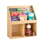 Biblioth�que enfant sobuy rangement jouet enfant 3 �tag�res 2 compartiments meuble chambre et salon naturel ...